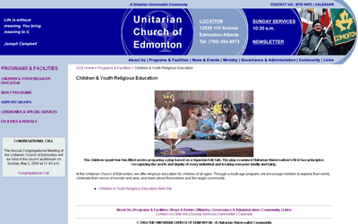 Launch Unitarian Church of Edmonton site